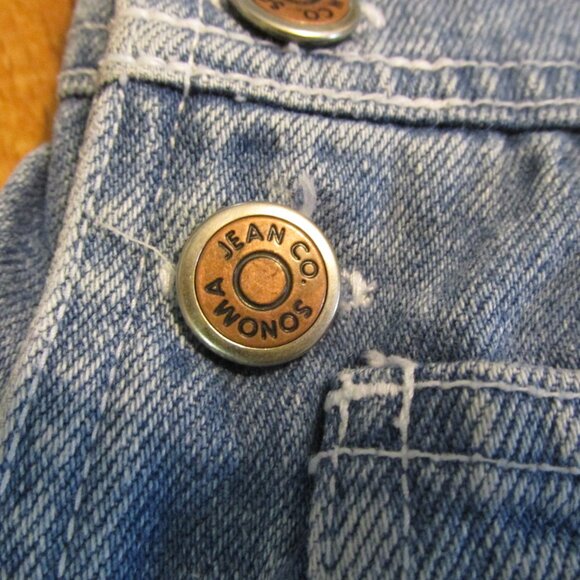 SONOMA GIRL'S SIZ 5 DRESS DENIM OVERALLS SUNDRESS JUMPER HEART FLORAL EMBROIDERY - Picture 7 of 11